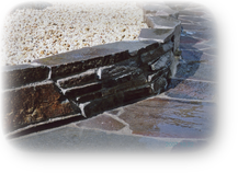 鉄平石小端積み